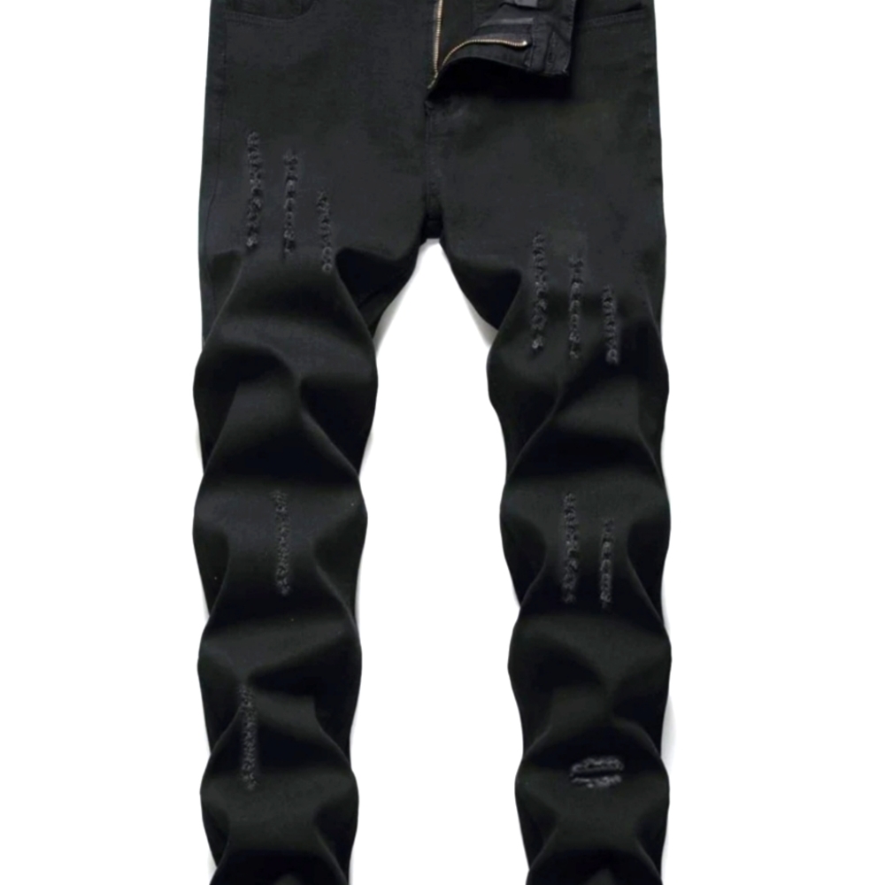 Guys Ripped Zip Fly Jeans